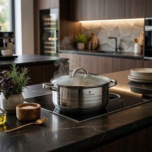 Imagine Oala cu capac Blaumann, Gourmet, BL-1504W, 28 cm, 5.3L, inox, argintiu