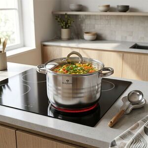 Imagine Oala cu capac Blaumann, Gourmet, BL-1010A, 24 cm, 7.7L, inox, argintiu