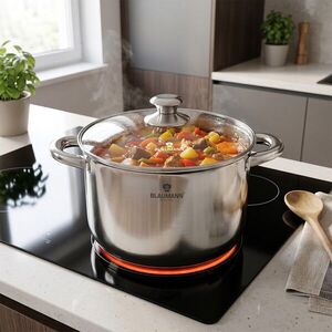 Imagine Oala cu capac Blaumann, Gourmet, BL-3869, 24 cm, 7.7L, inox, argintiu