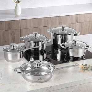 Imagine Set de gatit 10 piese, Blaumann, Gourmet, inox, argintiu