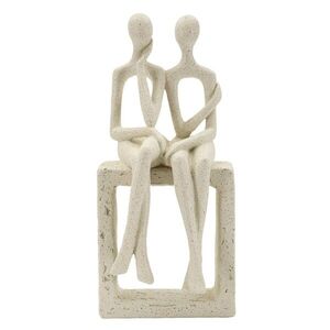 Imagine Figurina /sculptura decorativa Stons Couple, Mauro Ferretti, 11.5x9x25 cm, polirasina, crem