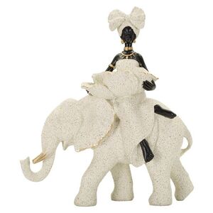 Imagine Statueta / figurina decorativa, Mauro Ferretti, African Woman on Elephant, 19.5x8x12 cm, polirasina, nisip