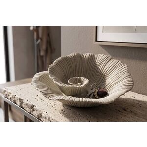 Imagine Bol decorativ, Mauro Ferretti, Petal, 34x13x29.5 cm, polirasina, nisip