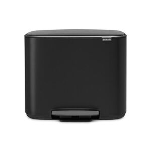 Imagine Cos de gunoi cu pedala, Brabantia, Bo Pedal, 3x11 L, 36.3x54x44 cm, otel, negru mat