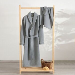 Imagine Set halat si prosop de baie, L'essentiel Maison, Soho, 65% bumbac/35% poliester, Gri