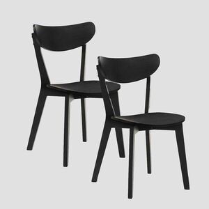 Imagine Set 2 scaune Vieri, Homla, 54x46.5x75.5 cm, lemn de cauciuc, negru