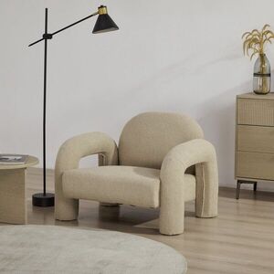 Imagine Fotoliu Sedia, Homla, 95x88x70 cm, MDF/metal/tesatura teddy boucle, bej