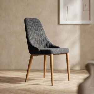 Imagine Scaun Arvello, Homla, 46.5x58x88 cm, metal/poliester, gri/natur