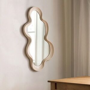 Imagine Oglinda decorativa Veya, Homla, 50x100 cm, sticla/plastic/MDF, bej