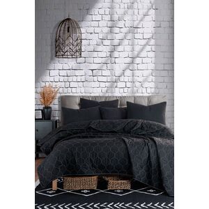Imagine Set cuvertura matlasata dubla King (FR), 3 piese, L'essentiel Maison, Solid, Negru