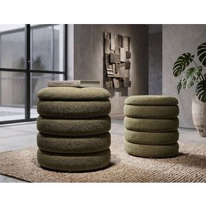 Imagine Set 2 taburete cu spatiu de depozitare, Mauro Ferretti, Nordic Style, 44x47 cm, poliester/MDF, verde
