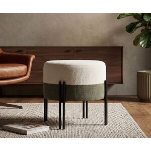 Imagine Taburet, Mauro Ferretti, Modern Two-Tone, 44x41 cm, poliester/MDF, crem/gri
