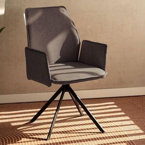 Imagine Scaun rotativ Lugro, Homla, 60x56x82 cm, metal/poliester, gri