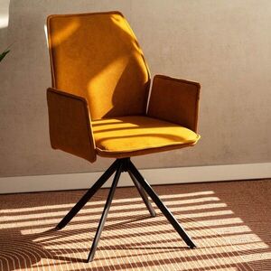 Imagine Scaun rotativ Lugro, Homla, 60x56x82 cm, metal/poliester, mustar