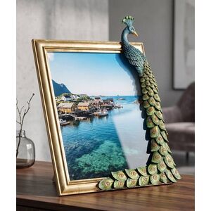 Imagine Rama foto, Mauro Ferretti, Eclectic-Style Peacock, 20x25 cm, polirasina, multicolor