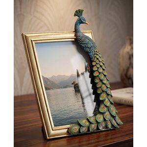 Imagine Rama foto, Mauro Ferretti, Eclectic-Style Peacock, 15x20 cm, polirasina, multicolor