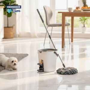 Imagine Set curatenie cu pedala Wash and Dry, Clean Step, Heinner Care, 25.5x 25x30.5 cm, inox/plastic, alb/gri