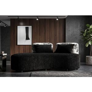 Imagine Canapea 2 locuri Chaise Longue, Mauro Ferretti, Oriental Style, 160x86x67 cm, poliester/lemn de pin, negrul/alb