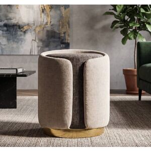 Imagine Taburet, Mauro Ferretti, Glam Style Two-Tone, 40x50 cm, poliester/lemn de pin, maro/maro deschis