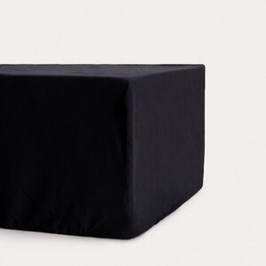 Imagine Cearceaf de pat cu elastic Lauko, Homla, 180x200 cm, bumbac, negru