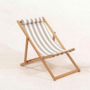 Imagine Sezlong de gradina, Hanah Home, Myn04, 59x90x44 cm, Lemn de carpen, Gri/Alb