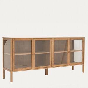 Imagine Comoda Magia, Homla, 180x40x80 cm, lemn/MDF/sticla temperata, natur