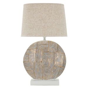 Imagine Lampa de masa Eclips, Mauro Ferretti, 1x E27, 40W, 38x68 cm, polirasina/fier/textil, auriu/alb