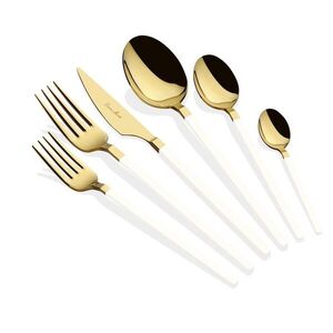 Imagine Set de tacâmuri (36 de piese), L'essentiel Maison, 645DRM1231, Lingură de masă: 21, 3 cm (6 bucăți), Aur/Alb
