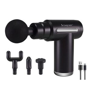 Imagine Pistol de masaj Beper, 30W, 3700 RPM, 6 trepte de intensitate, 13x5x13 cm, negru