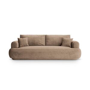 Imagine Canapea extensibila 3 locuri, Ella-120, Micadoni Home, 253x108x94 cm, catifea, bej inchis