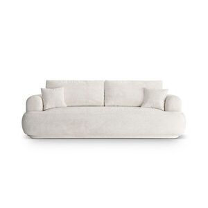 Imagine Canapea extensibila 3 locuri, Ella, Micadoni Home, 253x108x94 cm, tesatura boucle, bej deschis