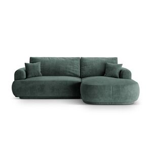 Imagine Coltar extensibil dreapta 5 locuri, modular, cu lada depozitare, Ella, Micadoni Home, 271x174x94 cm, catifea, petrol
