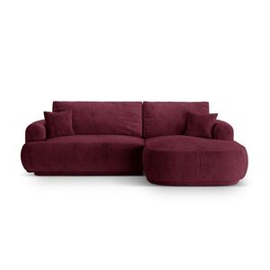 Imagine Coltar extensibil dreapta 5 locuri, modular, cu lada depozitare, Ella, Micadoni Home, 271x174x94 cm, tesatura structurata chenille, bordo