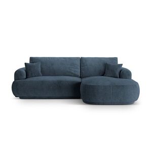 Imagine Coltar extensibil dreapta 5 locuri, modular, cu lada depozitare, Ella, Micadoni Home, 271x174x94 cm, tesatura structurata chenille, albastru inchis