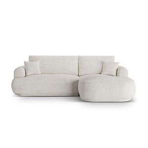 Imagine Coltar extensibil dreapta 5 locuri, modular, cu lada depozitare, Ella, Micadoni Home, 271x174x94 cm, tesatura boucle, bej deschis