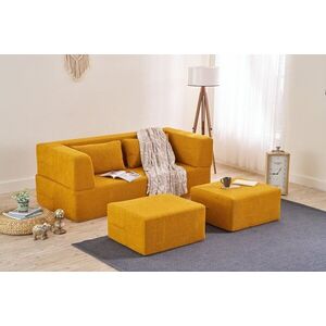 Imagine Canapea extensibila 2 locuri, Atelier del Sofa, 825BLC5403, Portocaliu