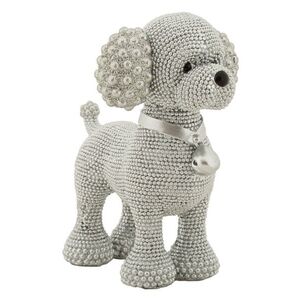Imagine Statueta / figurina decorativa Poodle Dog Sparky, Mauro Ferretti, 15x9.5x15 cm, polirasina, argintiu