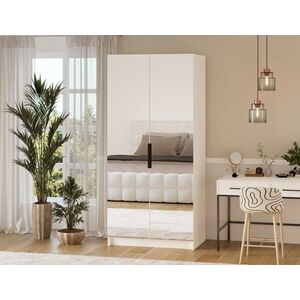 Imagine Dulap pentru haine cu oglinda ELTAP, WM2-SZA100, Mirtillo, 100x60x216 cm, PAL laminat, alb