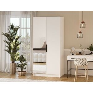 Imagine Dulap pentru haine cu oglinda ELTAP, WM1-SZA100, Mirtillo, 100x60x216 cm, PAL laminat, alb