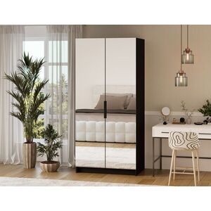 Imagine Dulap pentru haine cu oglinda ELTAP, BM2-SZA100, Mirtillo, 100x60x216 cm, PAL laminat, negru