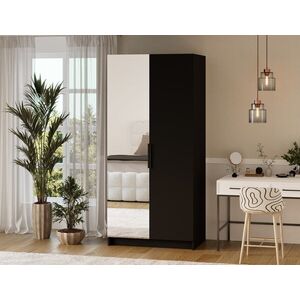 Imagine Dulap pentru haine cu oglinda ELTAP, BM1-SZA100, Mirtillo, 100x60x216 cm, PAL laminat, negru