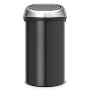 Imagine Cos de gunoi cu soft touch, Brabantia, Matt, 60 L, 40x40x71 cm, otel, negru mat/argintiu