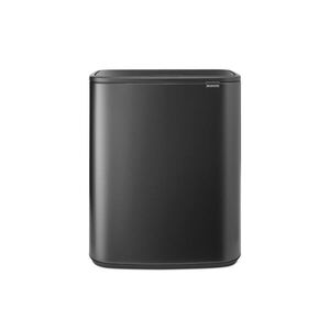 Imagine Cos de gunoi cu soft touch, Brabantia, Bo Touch, 2x30 L, 31.2x54.5x65.6 cm, otel, gri inchis