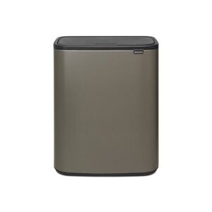 Imagine Cos de gunoi cu soft touch, Brabantia, Bo Touch Platinum, 2x30 L, 31.2x54.5x65.6 cm, otel, gri