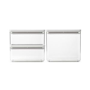 Imagine Set 3 recipiente depozitare, Brabantia, Tasty+, 2x1.5 L, 1x3.5 L, plastic, gri deschis