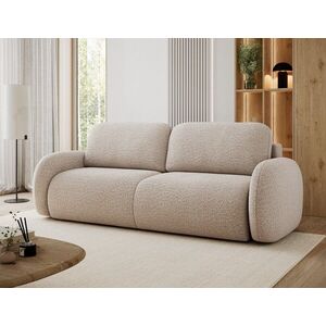 Imagine Canapea extensibila 3 locuri ELTAP, Avuela, 250x105x94 cm, lemn/tesatura boucle, bej