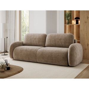 Imagine Canapea extensibila 3 locuri ELTAP, Avuela, 250x105x94 cm, lemn/tesatura chenille, maro deschis