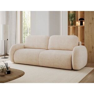Imagine Canapea extensibila 3 locuri ELTAP, Avuela, 250x105x94 cm, lemn/plush din poliester, bej deschis
