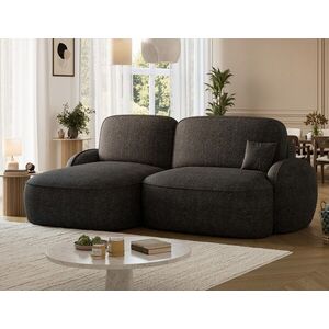 Imagine Coltar extensibil stanga 3 locuri ELTAP, Tesalia, 240x150x93 cm, lemn/tesatura boucle, gri inchis