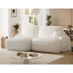 Imagine Coltar extensibil stanga 3 locuri ELTAP, Tesalia, 240x150x93 cm, lemn/tesatura boucle, alb